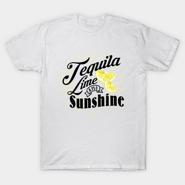 Tequila Lime and Sunshine T-Shirt by JabsCreative